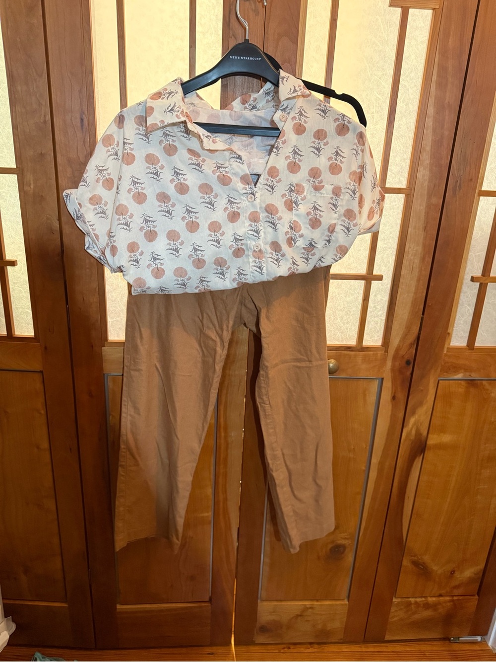 LOFT Tan Cropped Wide-Leg pant and grey dress pants